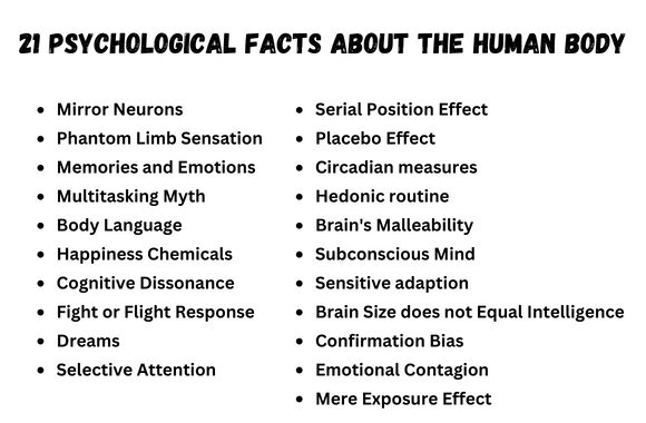 21 Psychological Facts about the Human Body