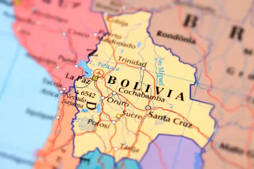 Bolivia is a larger country than the combined states of Texas and California.